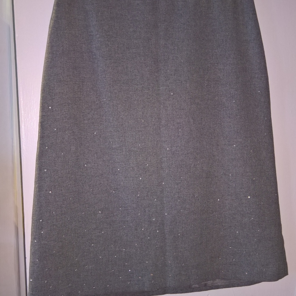 Vintage Wool (lined) Skirt W/ Crystal Details SZ10